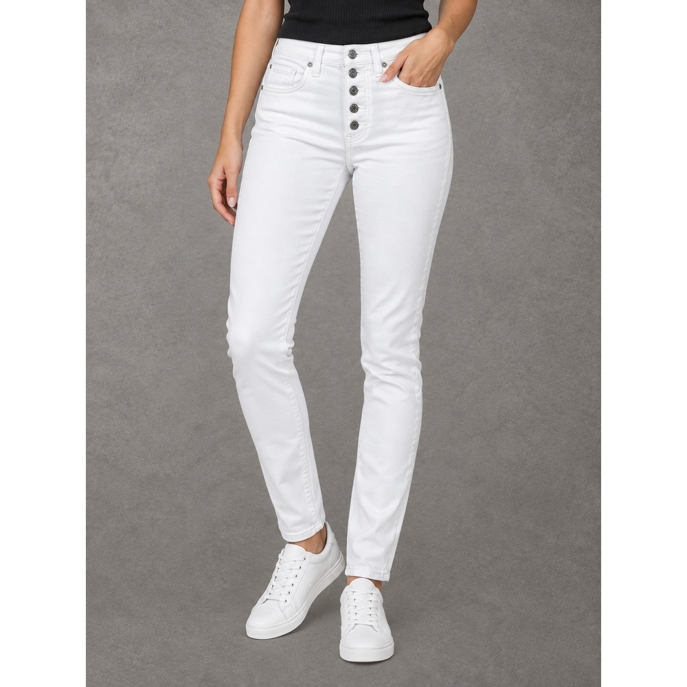 Veronica Beard Debbie Ankle Skinny High Rise Jeans Womens 29x26 White Denim